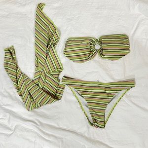 3 piece bikini bandeau
